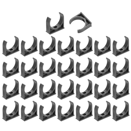 30 Pack Water Pipe Clamps Clips, U-Shaped Tubing Hose Buckles, Irrigation Tube Holder for 40mm OD for TV Trays Tube Hose Hanger Support Tubing, Gray