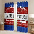 thumbnail image 2 of jejeloiu Happy Lake House Curtains Pack of 2 (42x84 Each),Red Blue Gray Curtains Blackout For Boys Teens, 2 of 6