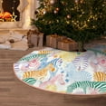 thumbnail image 6 of Daiia Zebra Colourful Drawing Merry Christmas Tree Skirt , Xmas Large Lace-up Tree Skirt, Santa Snowflakes Rustic Home Decorations New Year Party Farmhouse Decor-30", 6 of 7