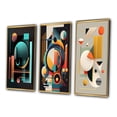 thumbnail image 3 of Designart "Essential Dimensions of Minimal Bauhaus II" Modern Geometric Framed Wall Art Set Of 3 - Blue Abstract Geometric Frame Gallery Wall Set For Home Decor, 3 of 6