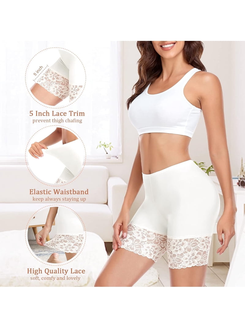 Slip Shorts for Under Dresses Women Anti Chafing Underwear Seamless  Boyshorts Panties Lace Under Shorts - Walmart.com