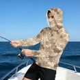 thumbnail image 4 of Camouflage T-shirt with Face Mask Long Sleeve Ice Silk Summer Fishing Shirt Breathable Sunscreen Hooded Fishing Top, 4 of 6