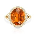 thumbnail image 4 of Lab Grown Orange Sapphire Vintage Inspired Ring with Diamond - 6 Carat - AAAA Quality, 10K Yellow Gold, US 13.00, 4 of 8