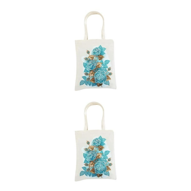 Matsuzay Bolsa de lona para pintar, bolsa de compras, reutilizable, multiusos, accesorios exquisitos para mujer, bolsas de punto para mujer al 008-28*35 2Conjunto