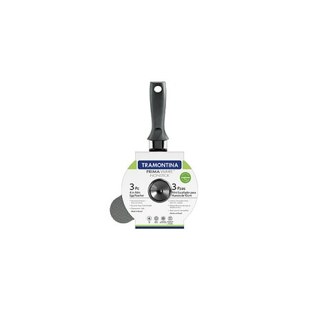 Tramontina 4" Black Non-Stick Mini Egg Poacher, 3 Piece