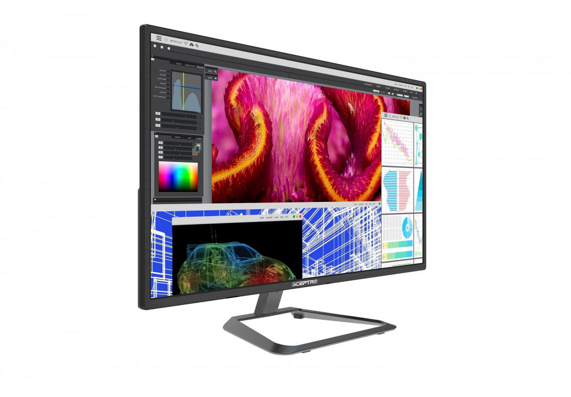 Sceptre 27 Inch IPS Ultra 4K LED Monitor U278W-4000R, UHD 3840x2160, HDMI 2.0 DVI DisplayPort Speakers, Metal Black 2018