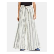 FREE PEOPLE $168 Womens New Ivory Striped Wide Leg Casual Pants 6 B+B