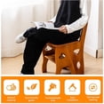 thumbnail image 7 of Wooden Folding Library Ladder Chair, 4-Storey Portable Multi-Function Step Stool, Indoor and Outdoor Display Rack Flower Rack (Walnut), 7 of 7