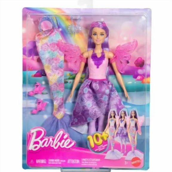 Barbie Doll Fantasy Fashion Pack with Accessories Including Mermaid Tail, Fairy Wings, & Necklaces