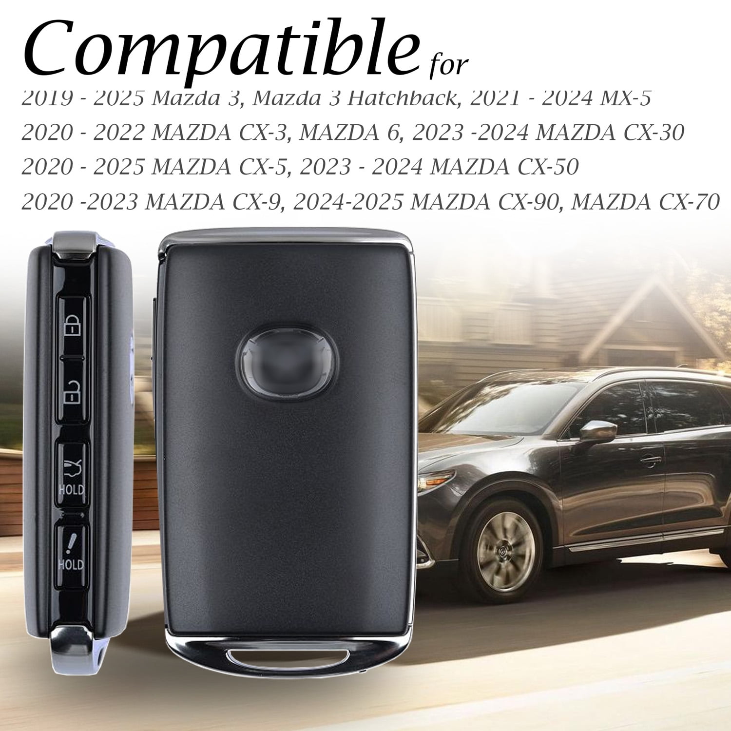 Smart Remote Key Shell Case for Mazda 3 CX-3 CX-5 CX-9 CX-30 CX-50 MX-30