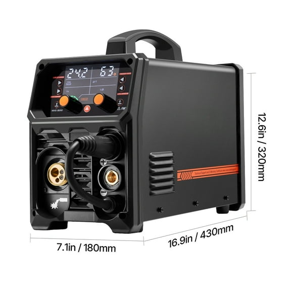 200Amps Multi-Function Welder, MIG Gas/Flux Core/Stick/Lift TIG 4-in-1 Welding Machine, Adjustable Current for Versatile Use