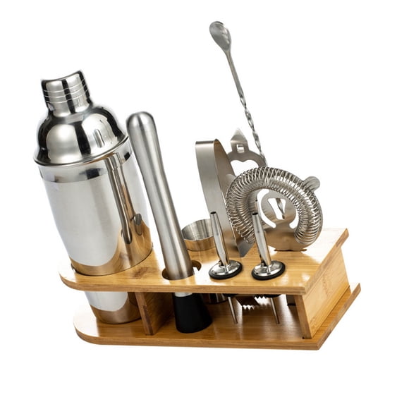 Juego de herramientas para mezclar cócteles Kit de coctelería para el hogar de 10 piezas acero inoxidable Jadeshay