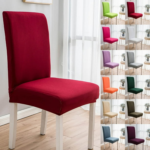 Funda Elástica para Silla de Comedor | Funda Elástica de Poliéster Cepillado de Color Liso | Ajuste Universal para Asientos de 40-50 Cm | a Prueba de Derrames y Cómoda | Paquete de 1