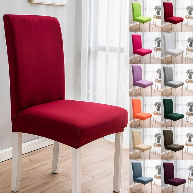 Jiaeri Solid Color Brushed High Elastic Stretch Dining Chair Cover,Soft Breathable Polyester Spandex Slipcover,Universal Fit Kitchen Chair Protector,Easy Washable Seat Cover