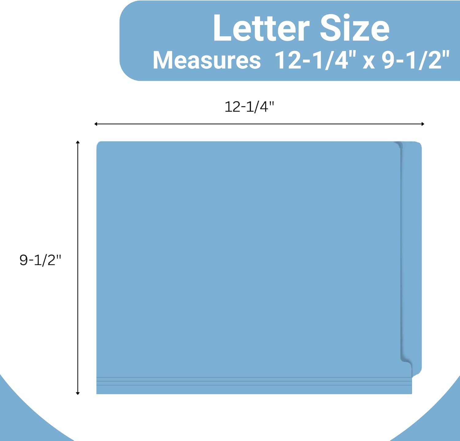Blue File Folders, Made, , Two 2" Bonded Fasteners, Durable 11pt, Reinforced End Tab File Folders with 2 Prongs, Colored Office & Medical Charts Patient Chart, Box of 50
