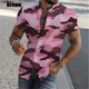 thumbnail image 3 of Camisa de camuflaje ajustada para hombre, camisas casuales con botones y manga corta con estampado 3D para hombre, camisas y blusas de talla grande, tops, ropa de hombre, 3 of 5
