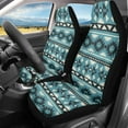 thumbnail image 2 of Yuyamidu Blue Aztec Ethnic Car Seat Covers Gemoetric Automobile Bucket Front Seats Covers, 2 pcs Set Universal Fit Cars, Sedan, SUV, 2 of 7
