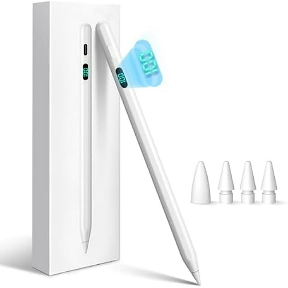 Stylus Pen for iPad 2025-2018 with Digital Power Display Fast Charging,High Precision Pencil for iPad 10/9/8/7/6,11th A16,Air 11/13-Inch M2/M3,Pro 11/13-Inch M4,Pro 12.9,Air 3/4/5,Mini 5/6/7