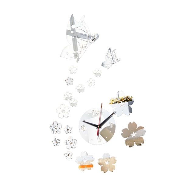 Reloj de pared decorativo, estéticamente agradable y relajante, ideal para la sala de estar. Plata