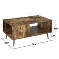 thumbnail image 3 of ZENSTYLE Coffee Table Tea Table with Open Storage Shelf Vintage Organizer Home Furniture, 3 of 9