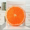 thumbnail image 1 of 3D Creative Soft Round Home Decorative Pillow Plush Fruit Seat Pad Office Chair Back Cushions Watermelon Kiwi Orange, 1 of 3