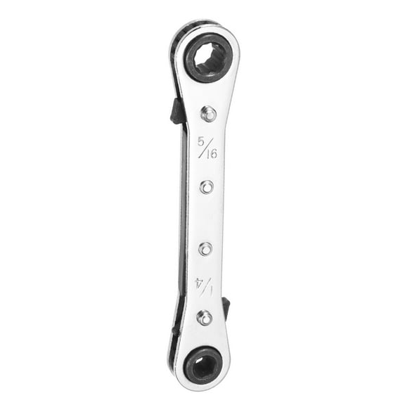Uxcell 1/4" x 5/16" SAE 180° Double Box End Reversible Ratcheting Wrench, Silver
