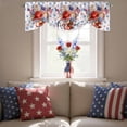 thumbnail image 4 of 4th of Tie Up Valances Curtain, Adjustable Kitchen July American Flag Patriotic Star Flowers Valances for Windows Decor, Rod Pocket Short Curtains Set for Bedroom/Bathroom, 60"x18", 4 of 9