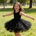 thumbnail image 7 of XXWXYD Teen Girls Kawaii Tulle Skirt Cute Festival Par𝗍y Dance Sparkly Glitter Sequin 𝖱uffle Tiere𝖽 Dress Petite Mini Fluff𝗒 Costum𝖾 Rave Concert Holiday Outfit, 7 of 7