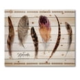 thumbnail image 3 of Designart 'Exotic Vibrant Boho Watercolor Feathers' Bohemian & Eclectic Print on Natural Pine Wood, 3 of 5