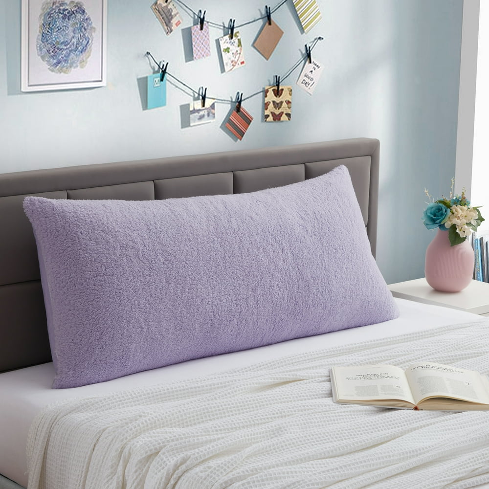 Your Zone Purple Sherpa Body Pillow