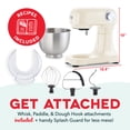 thumbnail image 7 of Dash Tilt-Head Stand Mixer, 3.5 Qt, 12 Speeds, 3 Attachments, Cream, 7 of 7