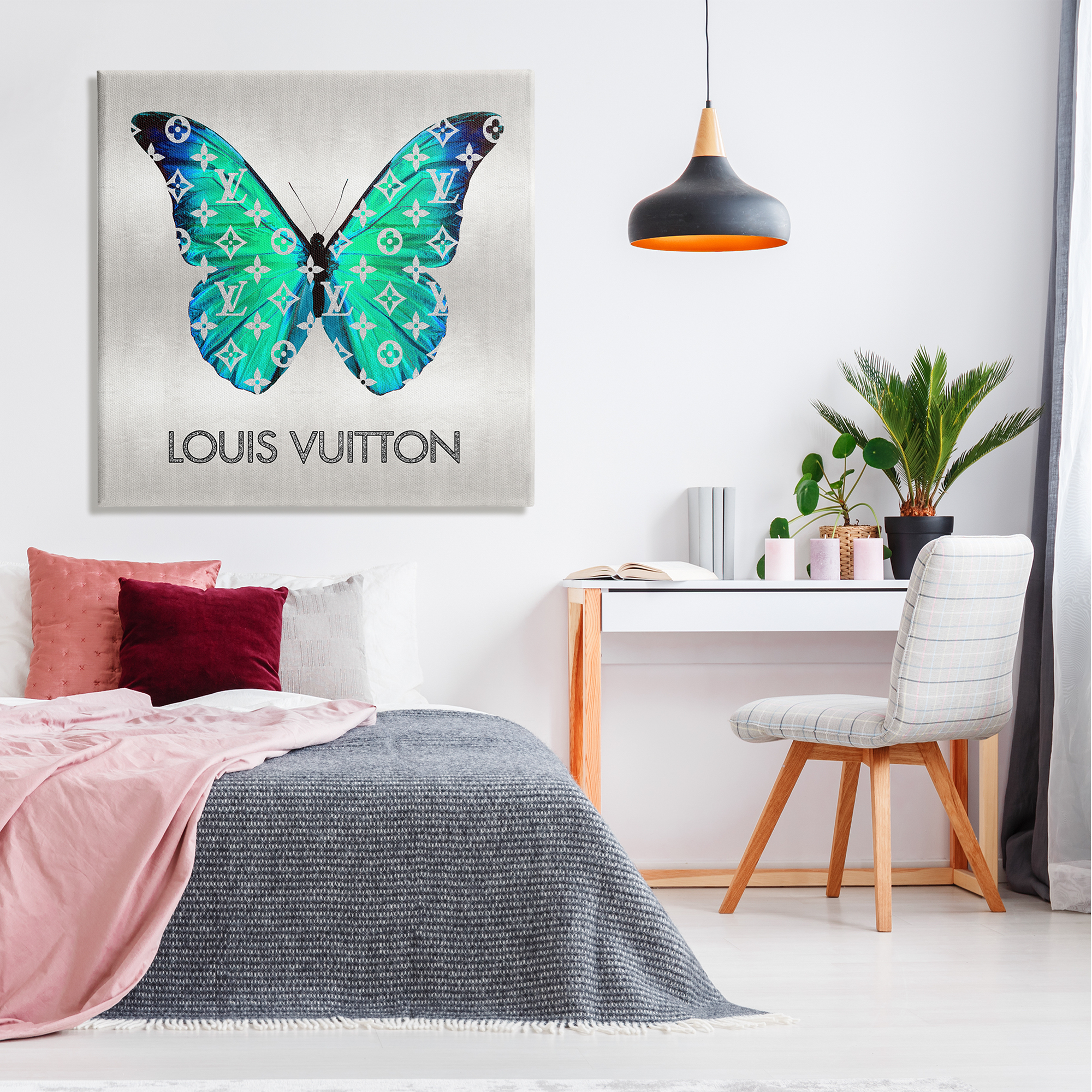 Stupell Industries Glam Pattern Butterfly Animals & Insects Painting Gallery Wrapped Canvas Print Wall Art, 36 x 36