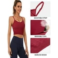 thumbnail image 3 of Sociala Women's Cropped V Neck Sport Camis With Removable cups Stretch Strappy Tank Tops, 3 of 6