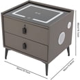thumbnail image 2 of Smart Nightstand with Charging Station, Adjustable LED, Bluetooth Speaker, USB Ports, Fingerprint Lock, Bed Side Tables Bedroom Nightstand with Drawers for Bedroom (Dark Grey, 2-Drawer), 2 of 8