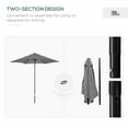 thumbnail image 4 of Outsunny 6.6FT Patio Umbrella, Outdoor Parasol with 6 Ribs Dark Grey, 4 of 10