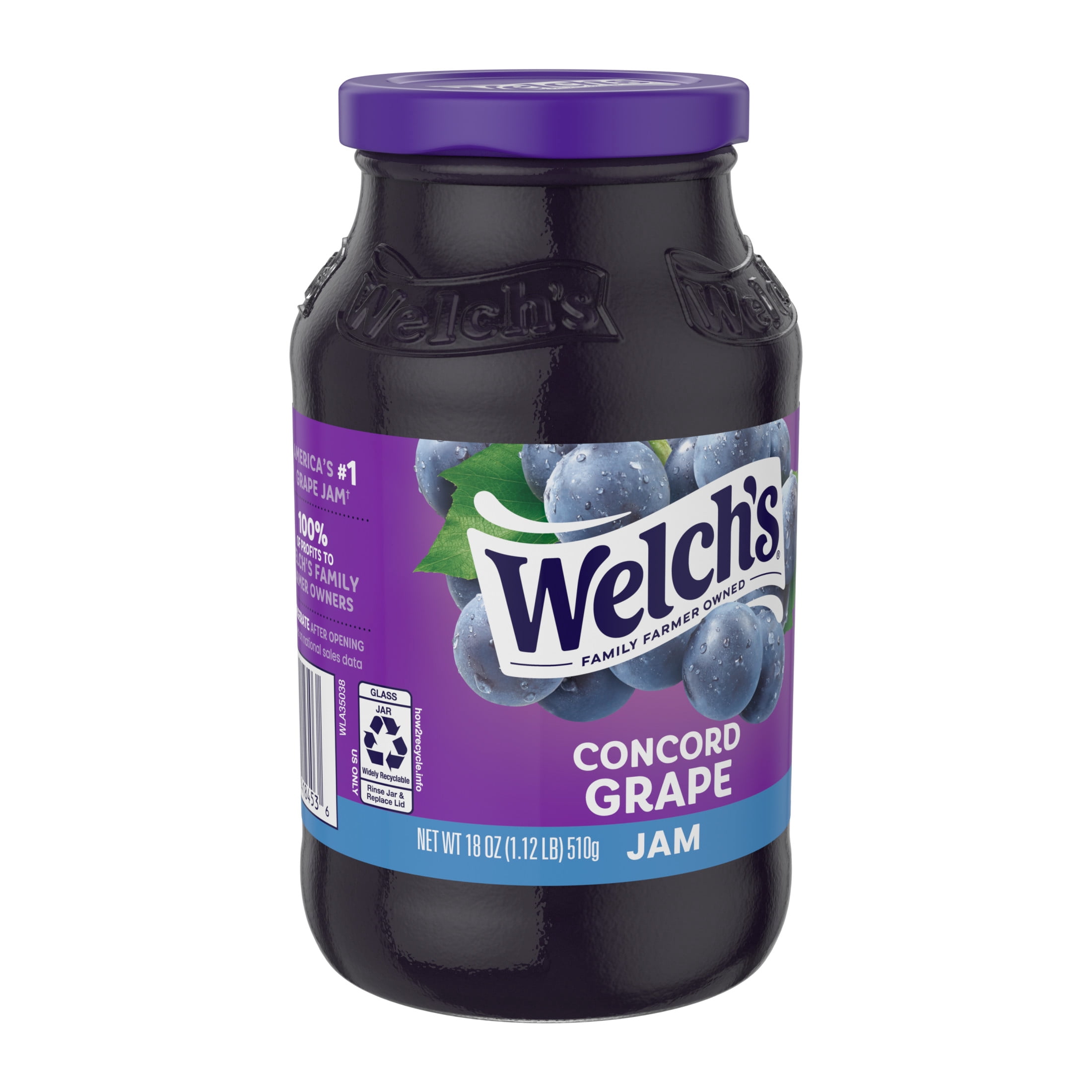 (6 pack) Welch's Concord Grape Jam, 18 oz Jar