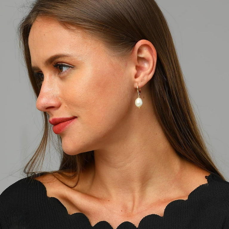 Sterling Silver Cross Huggie Hoop Earrings With Blue CZ & Heart Charm - Dainty Hypoallergenic Gift