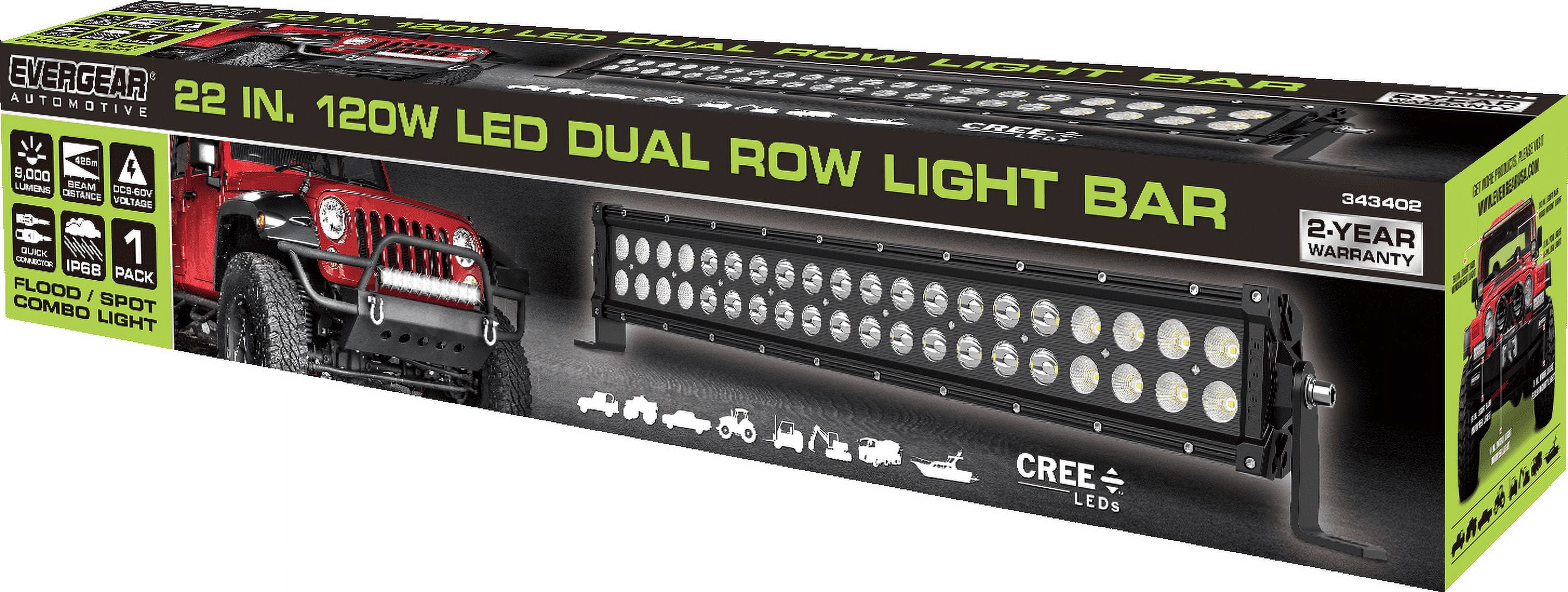 EVERGEAR 22 Inch Spot & Flood Combo Driving Bumper CREE LED Dual Light Bar  For Jeep Wrangler 