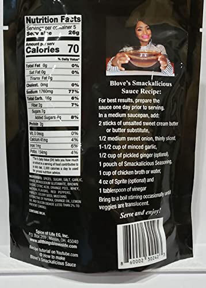 Bloveslife Smackalicious Sauce Seasoning Mix (Garlic) 4.5 oz