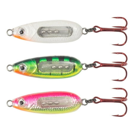 Northland Fishing Tackle Glass Buck-Shot Ice Fishing Jigging Spoon Assorted Colors 1/8 Oz for Walleye Perch and Crappie
