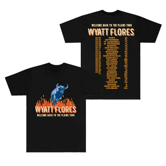 Wyatt Flores T-Shirts Welcome To The Plains Tour Merch Unisex Fashion Streetwear Short Sleeve Tee