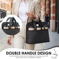 thumbnail image 5 of 6 Cup Drink Carrier for Delivery, Felt Reusable Coffee Cup Holder Bag, Portable Beverage Caddy with Handle for Car Travel, Grey, 5 of 8
