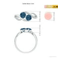 thumbnail image 4 of ANGARA Natural Round 1.2 ct London Blue Topaz Two Stone Ring with Diamonds in 925 Sterling Silver for Women (Size-5mm) | November Birthstone Jewelry for Women | London Blue Topaz Ring (Ring Size- 7.5), 4 of 9