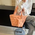 thumbnail image 4 of Puffer Tote Bag Bolso Mujer Patrón Diamante Color Sólido para, 4 of 9
