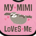 thumbnail image 4 of Inktastic My Mimi Loves Me Sloth Girls Baby Bib, 4 of 4