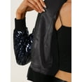 thumbnail image 5 of INSPIRE CHIC Women's Sequin Party Long Sleeve Zipper Up Cropped Bomber Jacket M Navy, 5 of 6