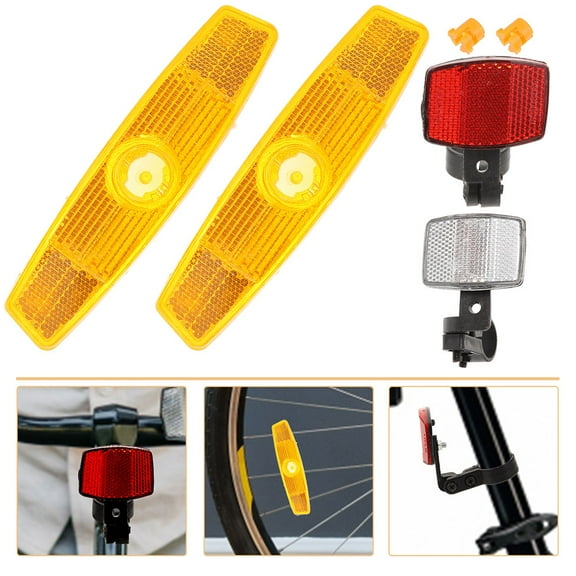 SOPOTUTU Mountain Bike Reflector Bicycle Reflectors Kit Plastic 2 Sets