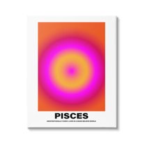Stupell Industries Funny Pisces Astrology Abstract Painting Gallery Wrapped Canvas Art Print Wall Art, 30 x 40