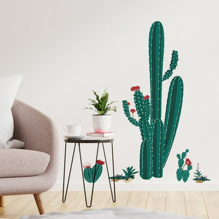 Hxoliqit Wall stickers ideas,Green Cactus Wall Decals Tropical