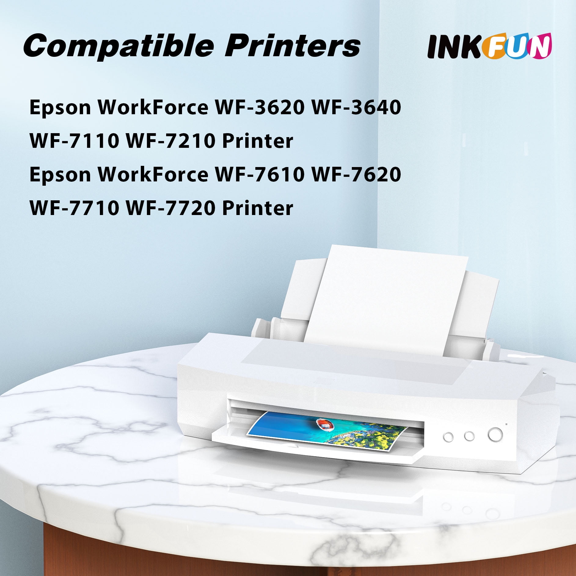 INKFUN Ink Replacement for Epson 252 Ink 252XL Ink Cartridges Combo Pack (10 Pack)